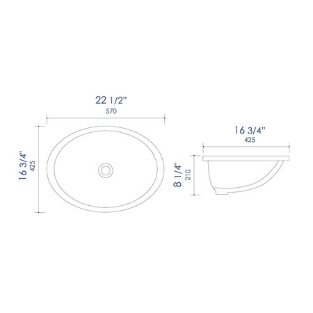 Alfi Brand ALFI brand ABC602 White 23" Oval Undermount Ceramic Sink ABC602